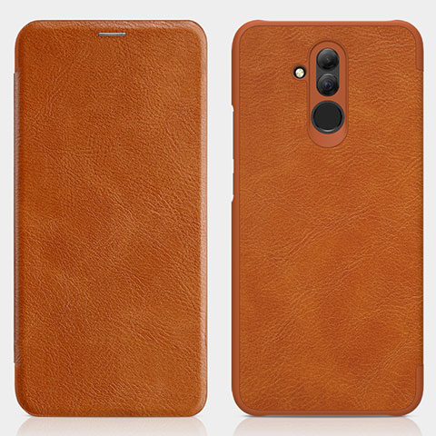 Carcasa de Cuero Cartera con Soporte F01 para Huawei Mate 20 Lite Marron