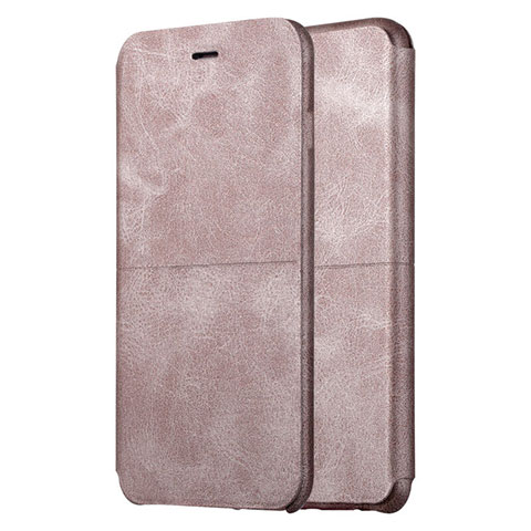 Carcasa de Cuero Cartera con Soporte L01 para Apple iPhone 6 Plus Oro