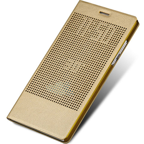 Carcasa de Cuero Cartera con Soporte L01 para Huawei Honor Note 8 Oro