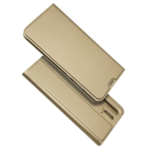 Carcasa de Cuero Cartera con Soporte L01 para Huawei P30 Pro New Edition Oro