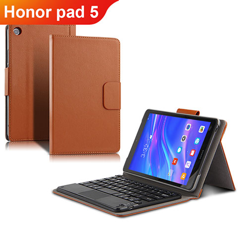 Carcasa de Cuero Cartera con Soporte L02 para Huawei Honor Pad 5 8.0 Marron