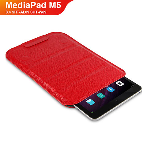 Carcasa de Cuero Cartera con Soporte L07 para Huawei MediaPad M5 8.4 SHT-AL09 SHT-W09 Rojo