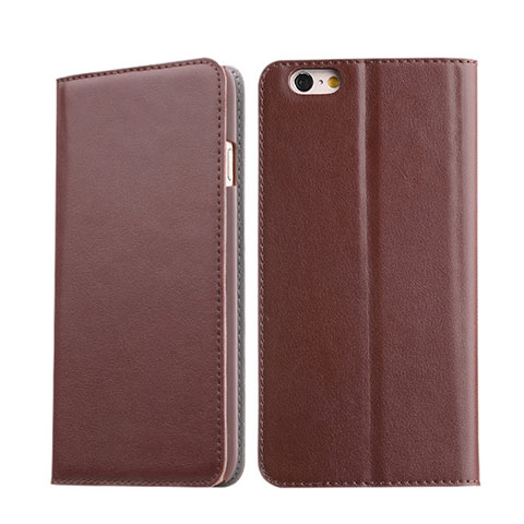 Carcasa de Cuero Cartera con Soporte para Apple iPhone 6S Plus Marron