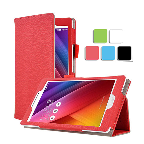 Carcasa de Cuero Cartera con Soporte para Asus ZenPad C 7.0 Z170CG Rojo