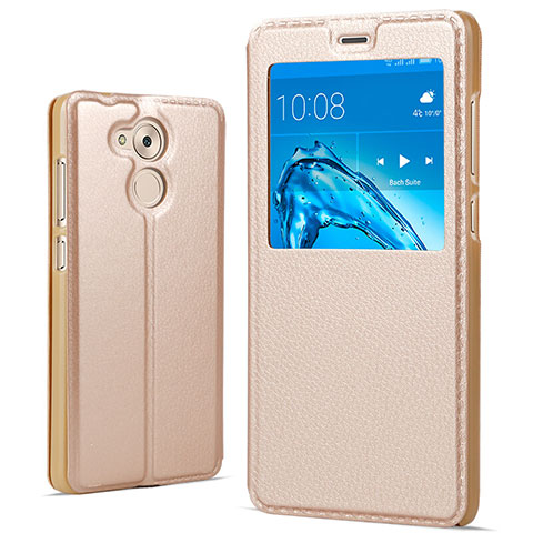 Carcasa de Cuero Cartera con Soporte para Huawei Honor V9 Play Oro