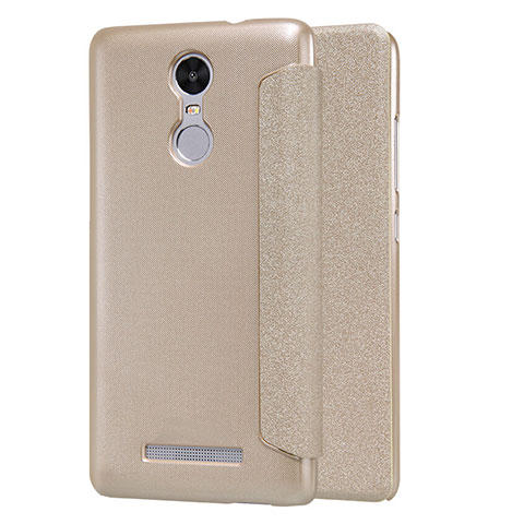 Carcasa de Cuero Cartera con Soporte para Xiaomi Redmi Note 3 MediaTek Oro