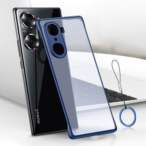 Carcasa Dura Cristal Plastico Funda Rigida Sin Marco Transparente H01 para Huawei Honor 60 5G Azul