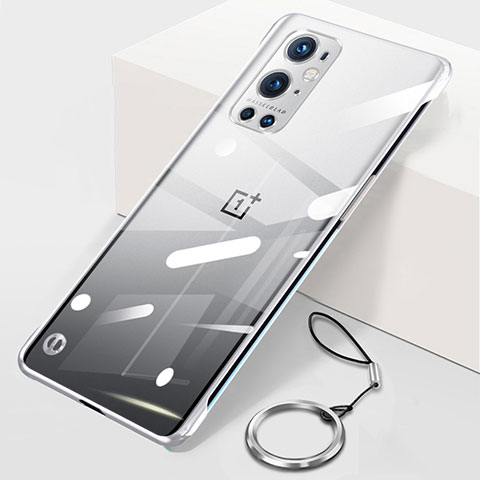 Carcasa Dura Cristal Plastico Funda Rigida Sin Marco Transparente H01 para OnePlus 9 Pro 5G Plata