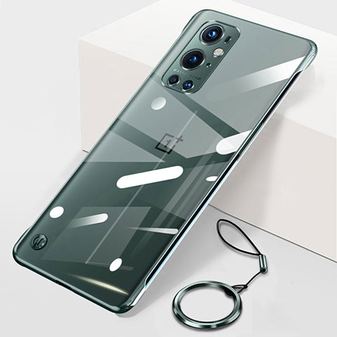 Carcasa Dura Cristal Plastico Funda Rigida Sin Marco Transparente H01 para OnePlus 9 Pro 5G Verde