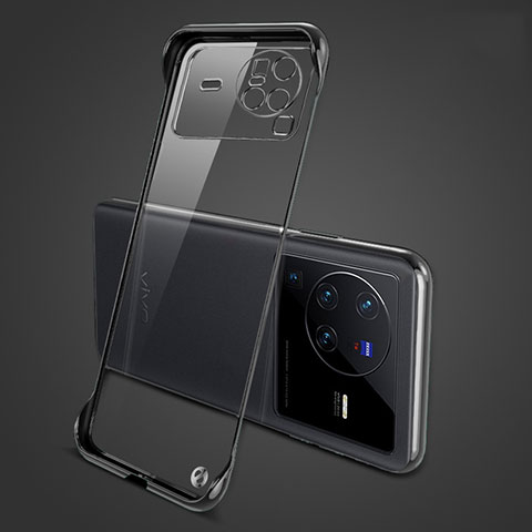 Carcasa Dura Cristal Plastico Funda Rigida Sin Marco Transparente H01 para Vivo X80 Pro 5G Negro