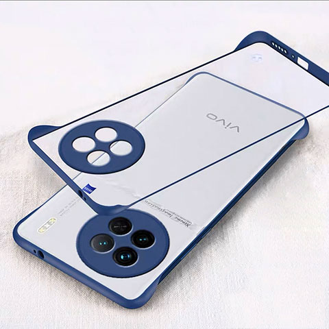 Carcasa Dura Cristal Plastico Funda Rigida Sin Marco Transparente H01 para Vivo X90 Pro 5G Azul