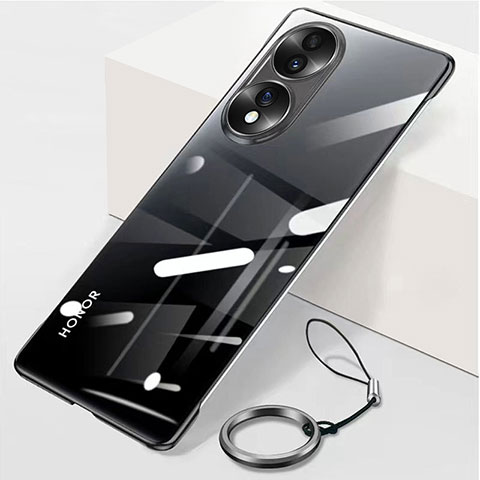 Carcasa Dura Cristal Plastico Funda Rigida Sin Marco Transparente H03 para Huawei Honor 70 5G Negro