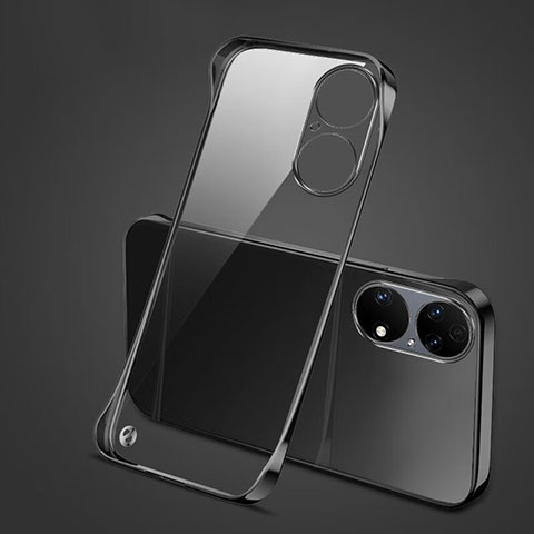 Carcasa Dura Cristal Plastico Funda Rigida Sin Marco Transparente H03 para Huawei P50 Negro