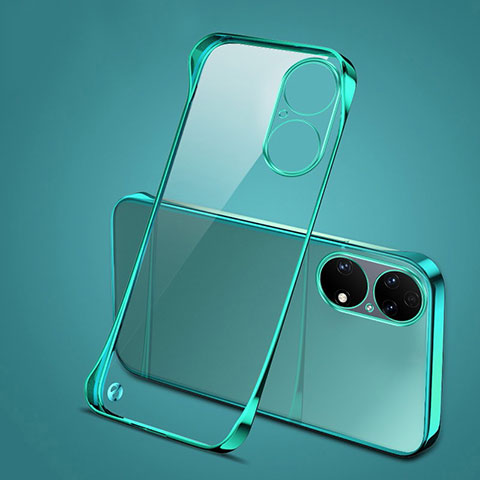 Carcasa Dura Cristal Plastico Funda Rigida Sin Marco Transparente H03 para Huawei P50 Pro Verde