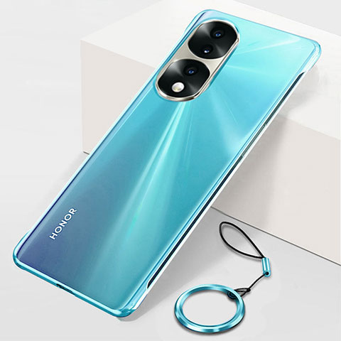 Carcasa Dura Cristal Plastico Funda Rigida Sin Marco Transparente H04 para Huawei Honor 70 Pro+ Plus 5G Azul