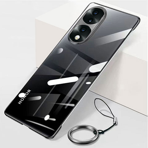 Carcasa Dura Cristal Plastico Funda Rigida Sin Marco Transparente H04 para Huawei Honor 70 Pro+ Plus 5G Negro