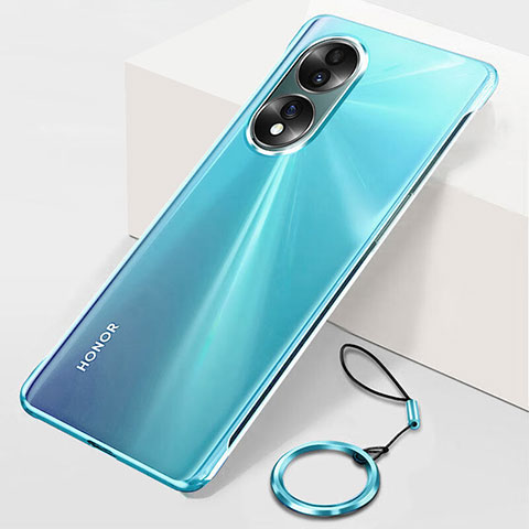 Carcasa Dura Cristal Plastico Funda Rigida Sin Marco Transparente para Huawei Honor X7b Azul