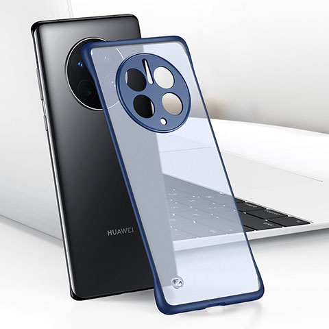 Carcasa Dura Cristal Plastico Funda Rigida Sin Marco Transparente para Huawei Mate 50 Pro Azul