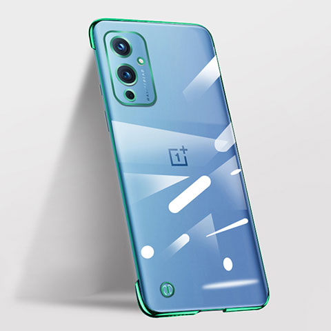 Carcasa Dura Cristal Plastico Funda Rigida Sin Marco Transparente para OnePlus 9 5G Verde