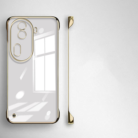 Carcasa Dura Cristal Plastico Funda Rigida Sin Marco Transparente para Oppo Reno11 Pro 5G Oro