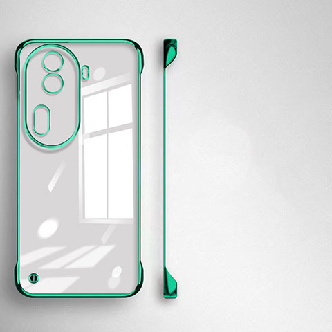 Carcasa Dura Cristal Plastico Funda Rigida Sin Marco Transparente para Oppo Reno11 Pro 5G Verde