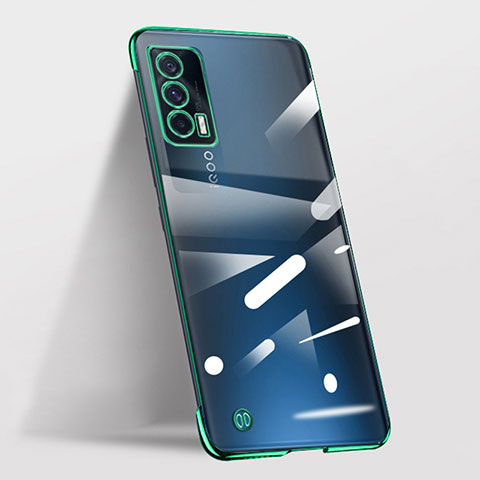 Carcasa Dura Cristal Plastico Funda Rigida Sin Marco Transparente para Vivo iQOO 7 India 5G Verde