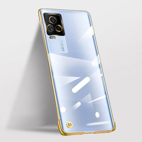 Carcasa Dura Cristal Plastico Funda Rigida Sin Marco Transparente para Vivo iQOO 7 Legend 5G Oro