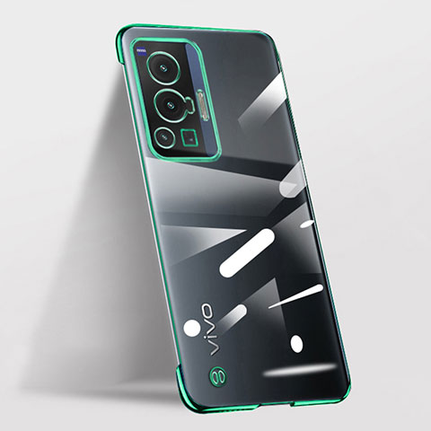 Carcasa Dura Cristal Plastico Funda Rigida Sin Marco Transparente para Vivo X70 Pro 5G Verde