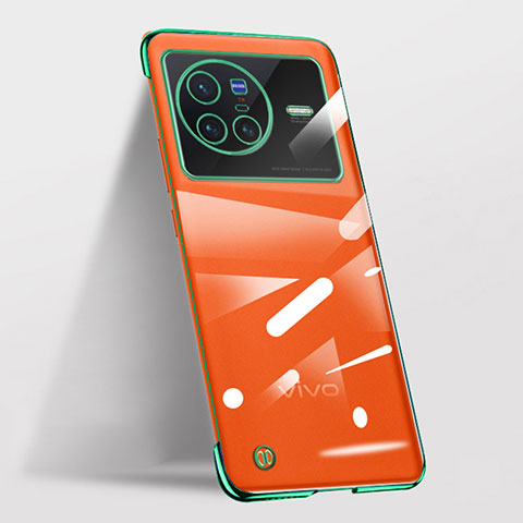 Carcasa Dura Cristal Plastico Funda Rigida Sin Marco Transparente para Vivo X80 5G Verde