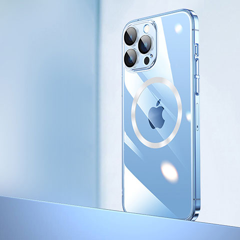 Carcasa Dura Cristal Plastico Funda Rigida Transparente con Mag-Safe Magnetic QC2 para Apple iPhone 15 Pro Max Claro