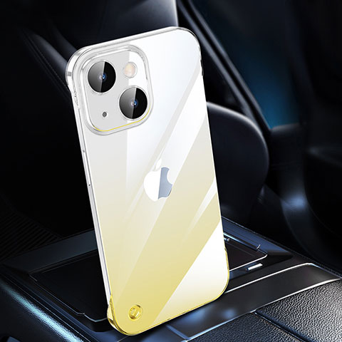 Carcasa Dura Cristal Plastico Funda Rigida Transparente Gradiente QC2 para Apple iPhone 15 Amarillo