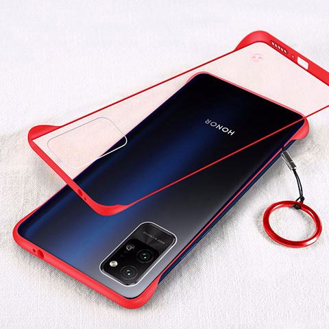 Carcasa Dura Cristal Plastico Funda Rigida Transparente H01 para Huawei Honor Play4 Pro 5G Rojo