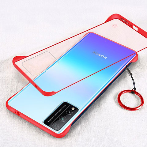 Carcasa Dura Cristal Plastico Funda Rigida Transparente H01 para Huawei Honor Play4T Pro Rojo