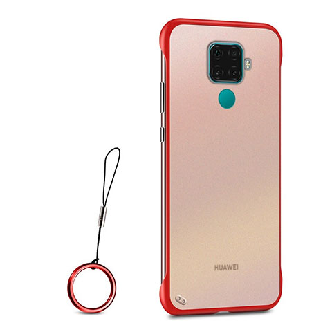 Carcasa Dura Cristal Plastico Funda Rigida Transparente H01 para Huawei Mate 30 Lite Rojo