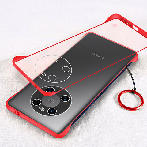 Carcasa Dura Cristal Plastico Funda Rigida Transparente H01 para Huawei Mate 40E 5G Rojo