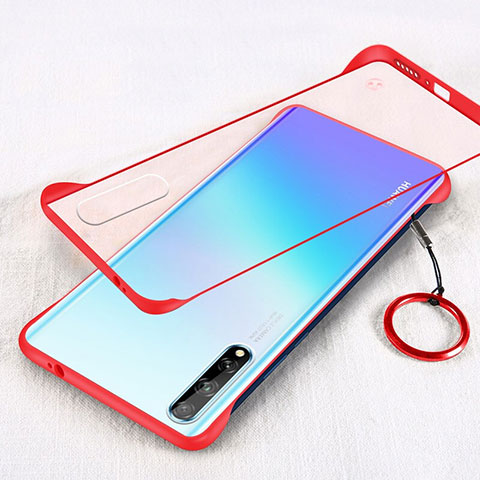 Carcasa Dura Cristal Plastico Funda Rigida Transparente H01 para Huawei P smart S Rojo