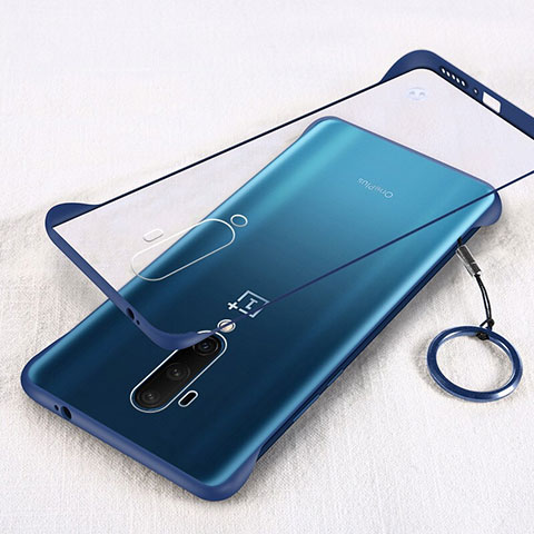 Carcasa Dura Cristal Plastico Funda Rigida Transparente H01 para OnePlus 7T Pro 5G Azul