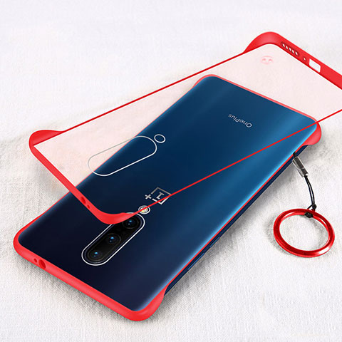 Carcasa Dura Cristal Plastico Funda Rigida Transparente H01 para OnePlus 8 Rojo