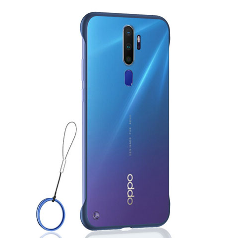 Carcasa Dura Cristal Plastico Funda Rigida Transparente H01 para Oppo A11 Azul