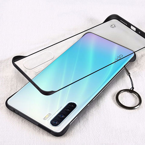 Carcasa Dura Cristal Plastico Funda Rigida Transparente H01 para Oppo A91 Negro