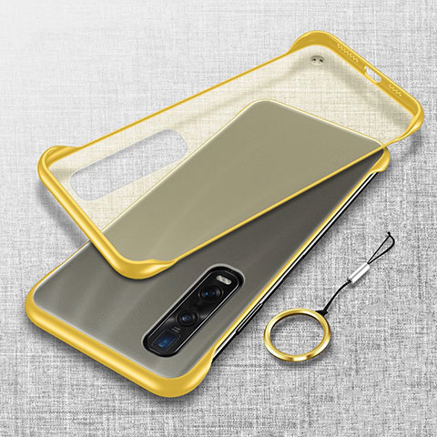 Carcasa Dura Cristal Plastico Funda Rigida Transparente H01 para Oppo Find X2 Pro Amarillo