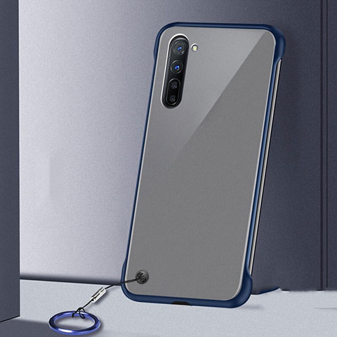 Carcasa Dura Cristal Plastico Funda Rigida Transparente H01 para Oppo K7 5G Azul