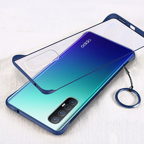 Carcasa Dura Cristal Plastico Funda Rigida Transparente H01 para Oppo Reno3 Pro Azul