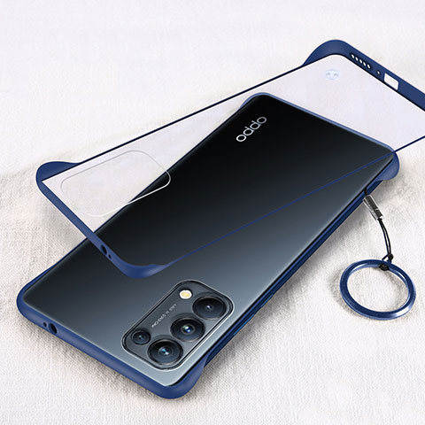 Carcasa Dura Cristal Plastico Funda Rigida Transparente H01 para Oppo Reno5 Pro 5G Azul