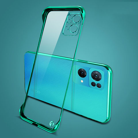 Carcasa Dura Cristal Plastico Funda Rigida Transparente H01 para Oppo Reno7 Pro 5G Verde