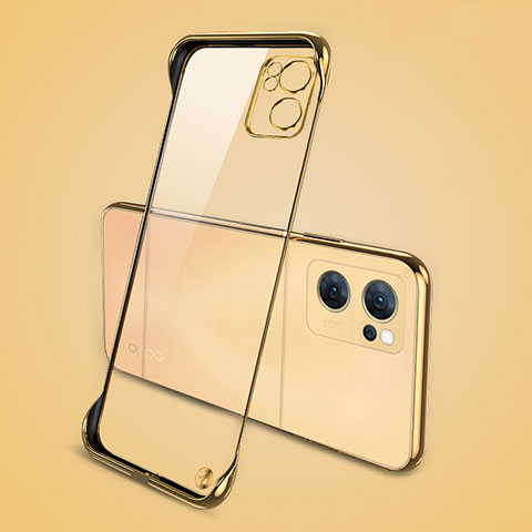 Carcasa Dura Cristal Plastico Funda Rigida Transparente H01 para Oppo Reno7 SE 5G Oro