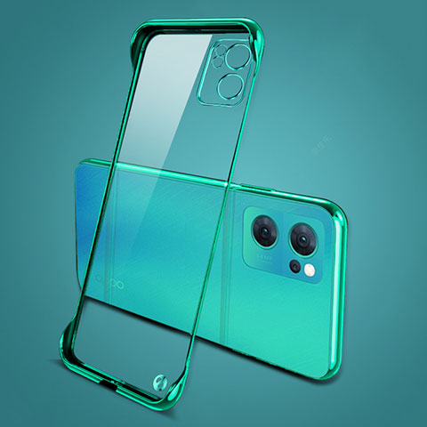 Carcasa Dura Cristal Plastico Funda Rigida Transparente H01 para Oppo Reno7 SE 5G Verde