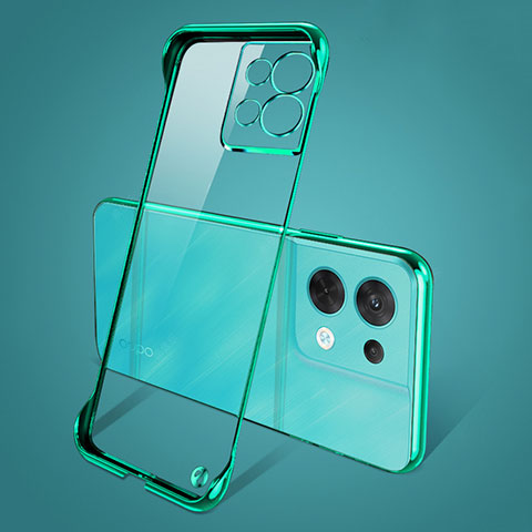 Carcasa Dura Cristal Plastico Funda Rigida Transparente H01 para Oppo Reno8 Pro 5G Verde