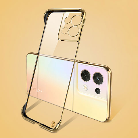 Carcasa Dura Cristal Plastico Funda Rigida Transparente H01 para Oppo Reno9 5G Oro