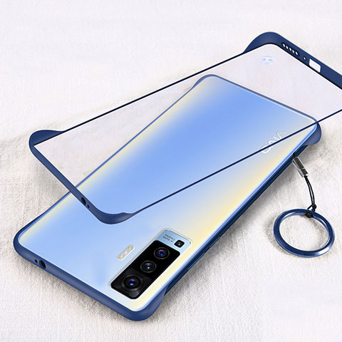 Carcasa Dura Cristal Plastico Funda Rigida Transparente H01 para Vivo X50 5G Azul